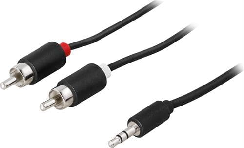 Lydkabel, 3,5 mm jack - 2xRCA jack 5m, svart