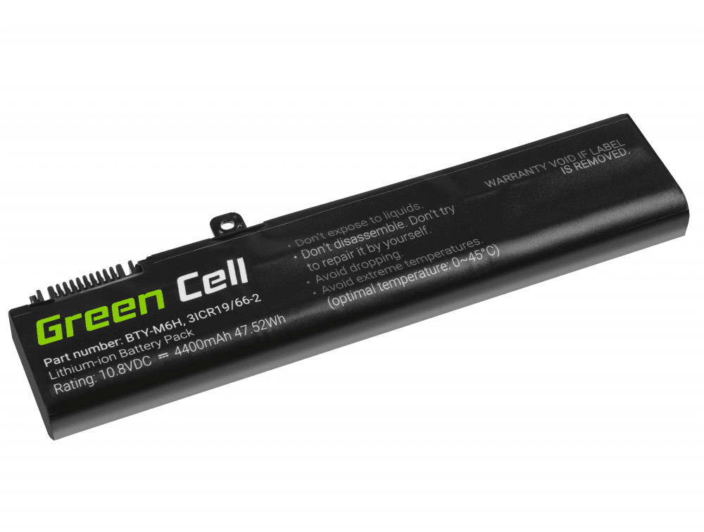 Green Cell-batteri til MSI GE62, GE63 osv. 4400 mAh, 10,8 V