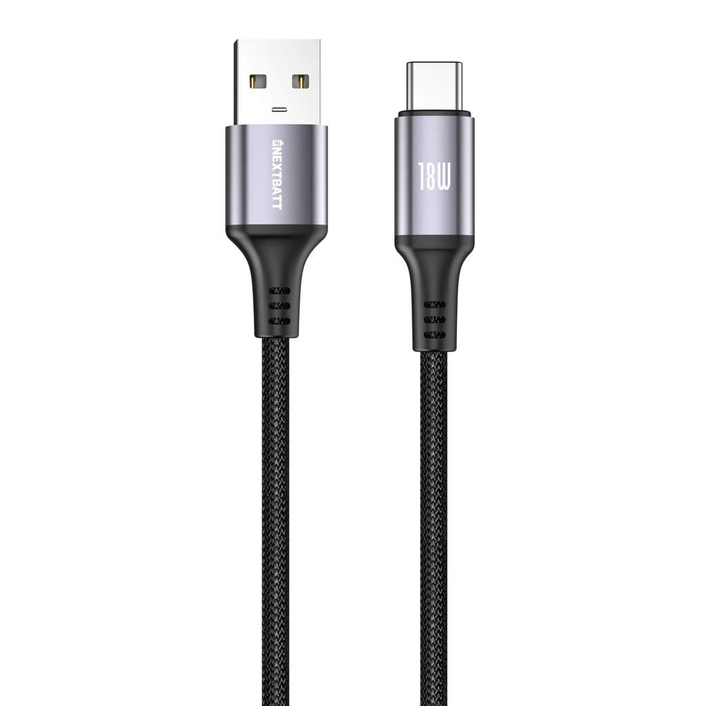NEXTBATT USB-A til USB-C-kabel 18W, 1m - Svart