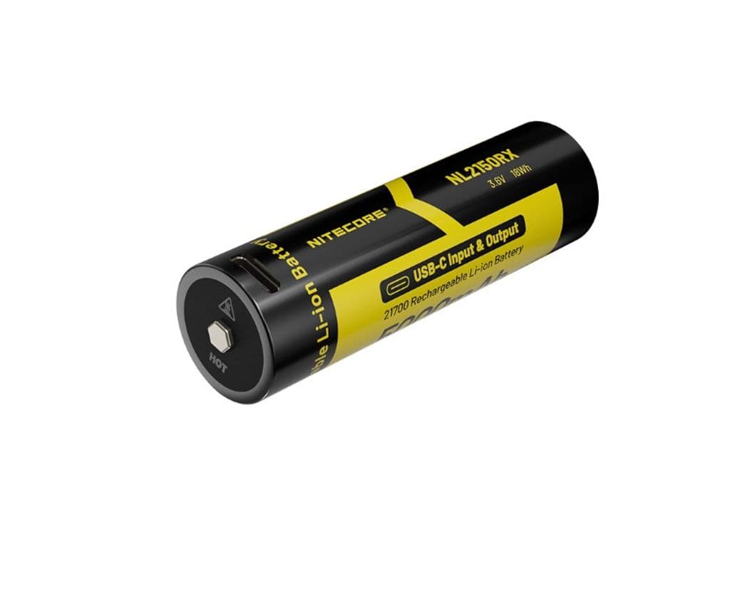 Nitecore NL2150RX Li-ion 5000mAh 3,6V oppladbart 21700-batteri med USB-C og powerbank-funksjon