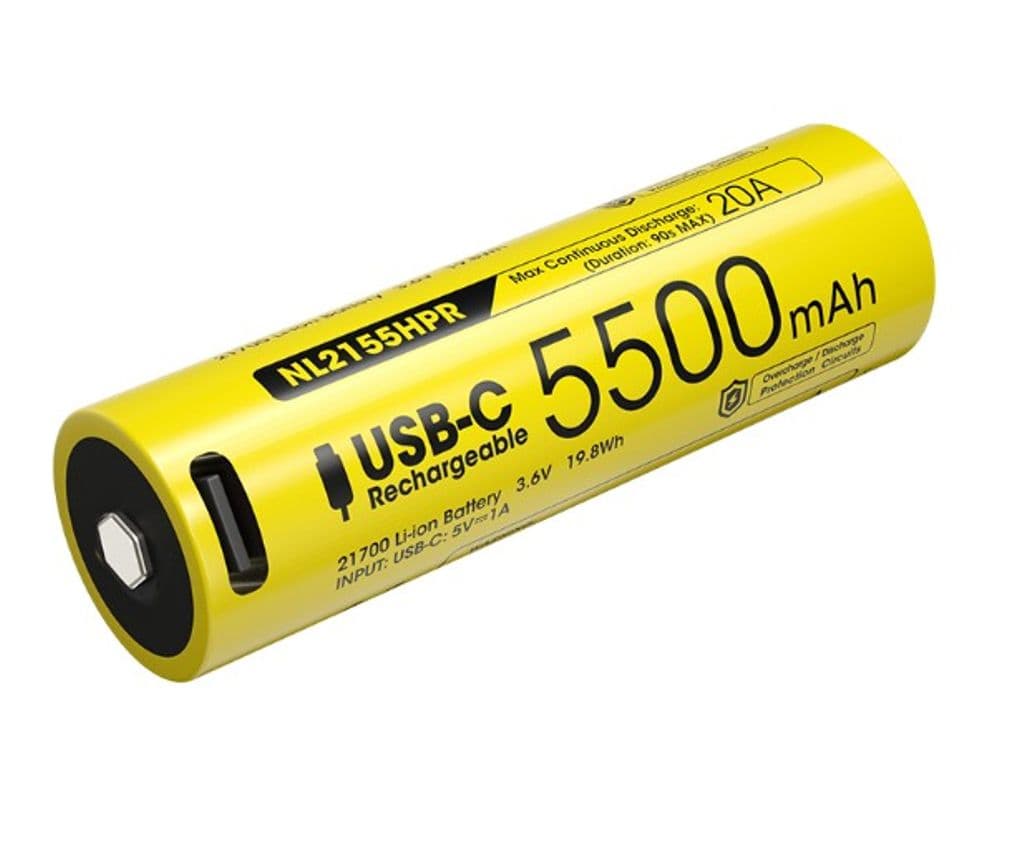 Nitecore NL2155HPR Li-ion 5500mAh 3,6V oppladbart 21700-batteri med USB-C