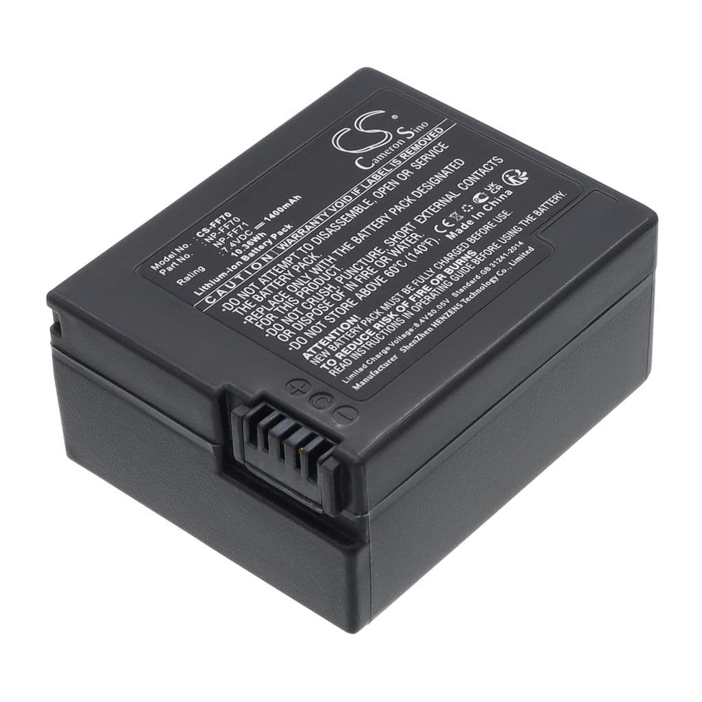 Batteri til NP-FF70 erstatningsbatteri