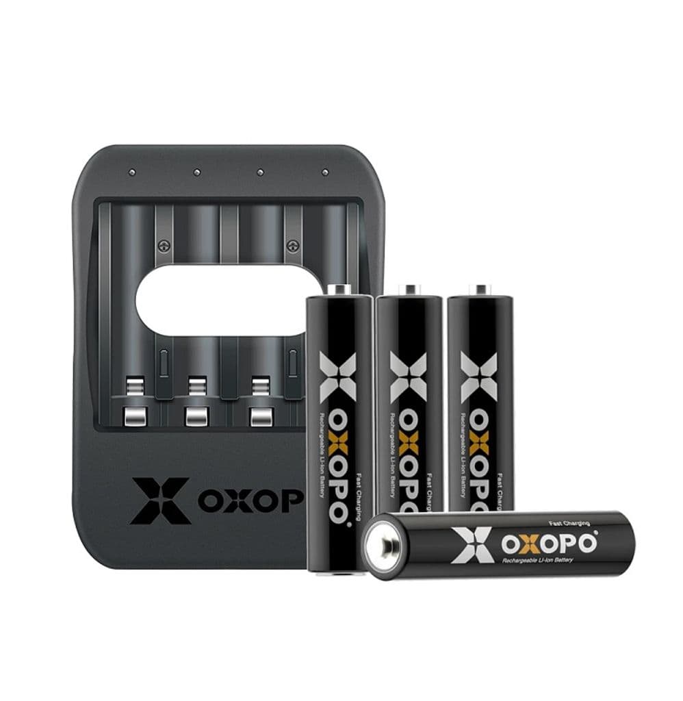 Batterilader Oxopo for Li-ion inkl 4 st AA 1850mah Li-ion