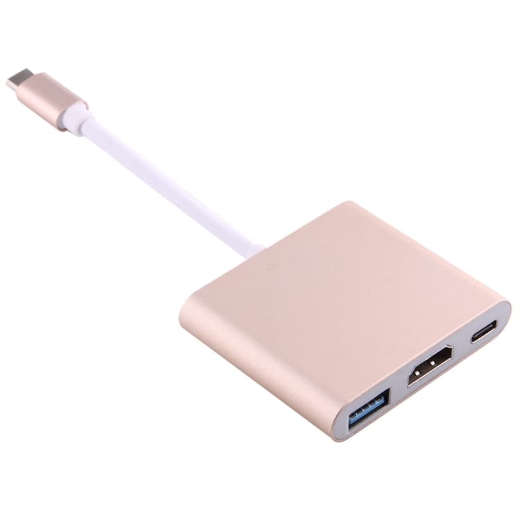 Adapter USB-C til HDMI - USB-A - USB-C - Gull