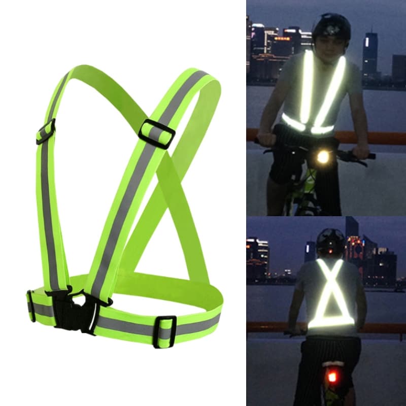 Refleksvest/Reflekssele Onesize - Neongrønn