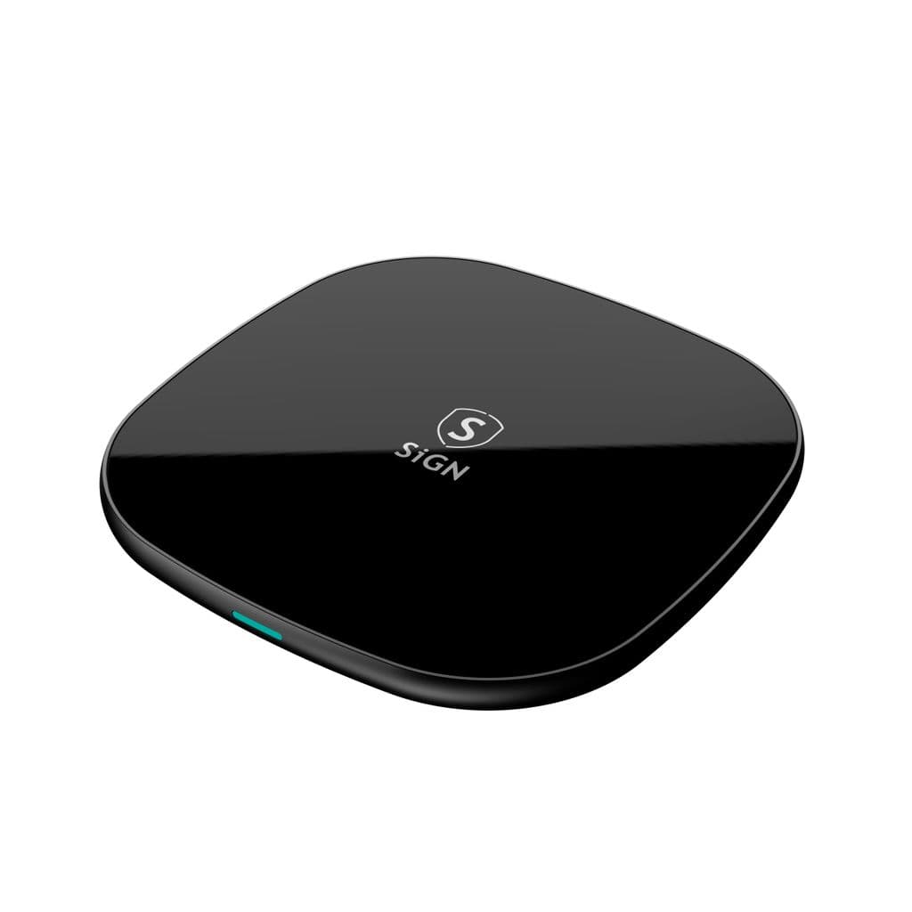 SiGN trådløs hurtiglader for iPhone og Android, 15W - svart
