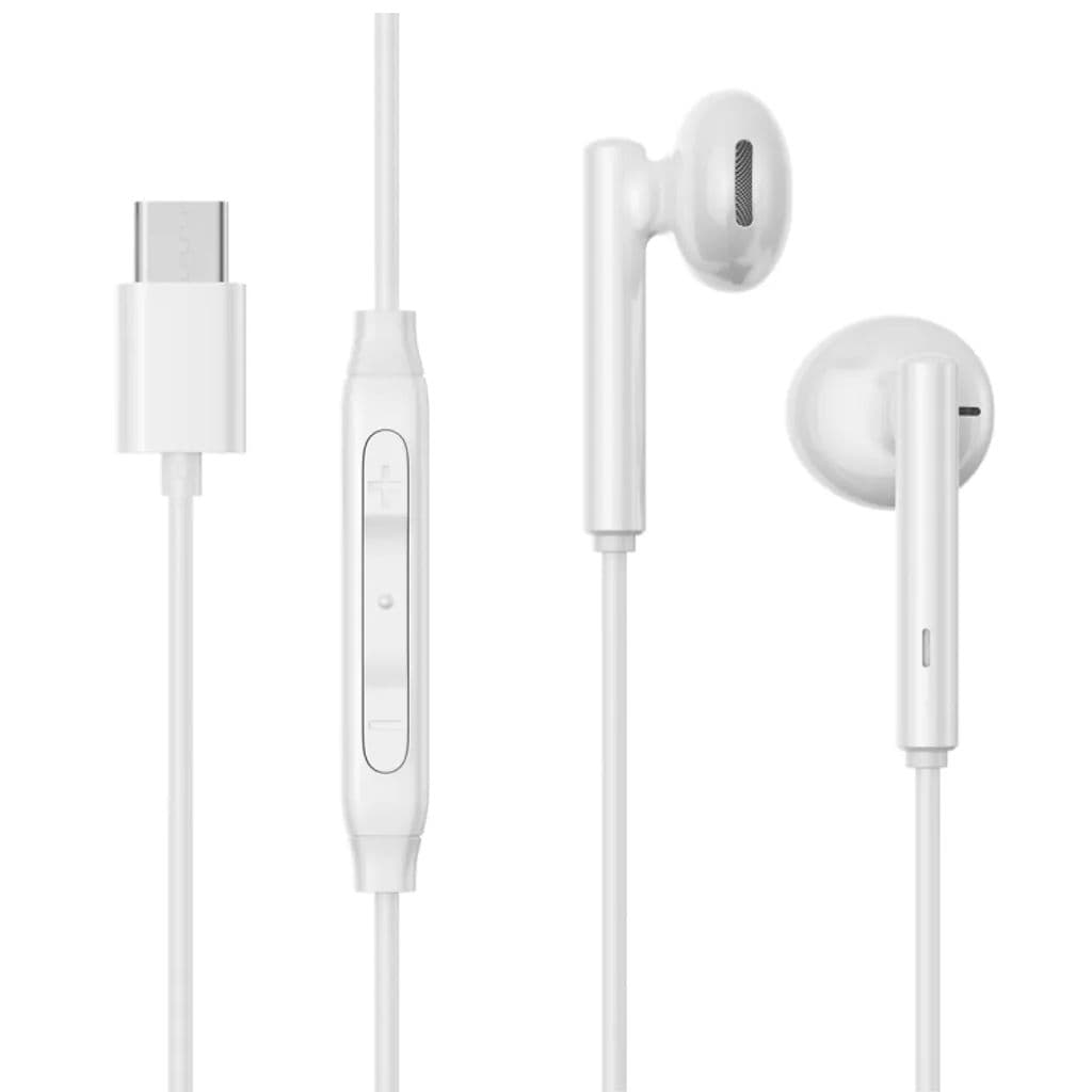 SiGN iPhone 15 Hodetelefoner USB-C Halv In-Ear Kablet - Hvit