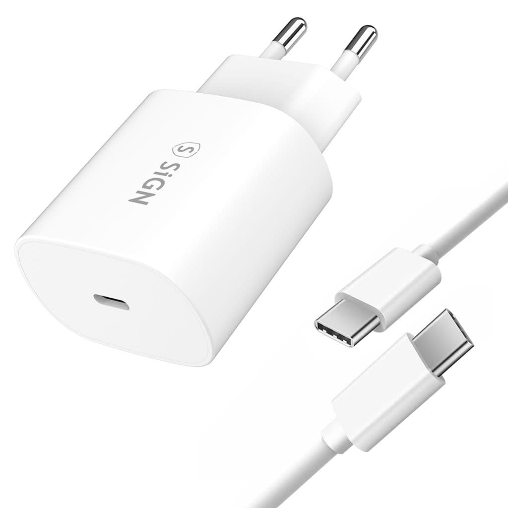 Ekstrem hurtiglader for Samsung USB-C 25W strømadapter + kabel 2m, 60W - hvit