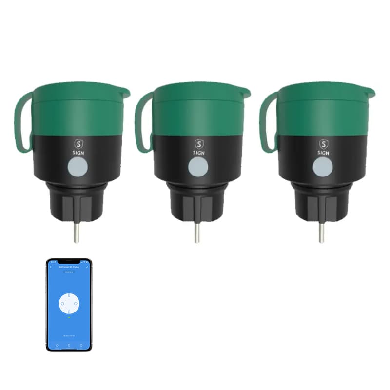 SiGN Smart Home WiFi Smart Plug Utendørs IP44 16A - 3-pakning
