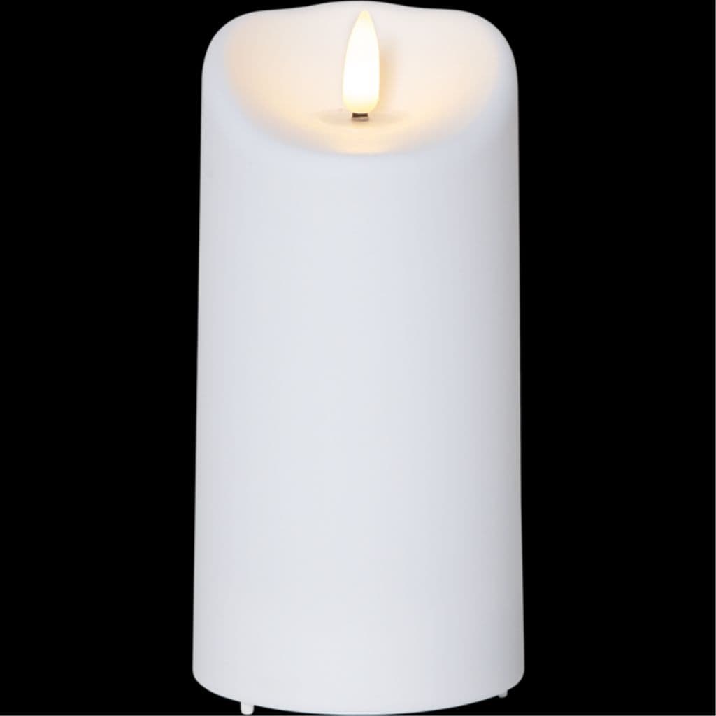 LED-kubbelys med kunstig flamme 15 cm / Batteri / Timer / innendørs/utendørs bruk / IP44