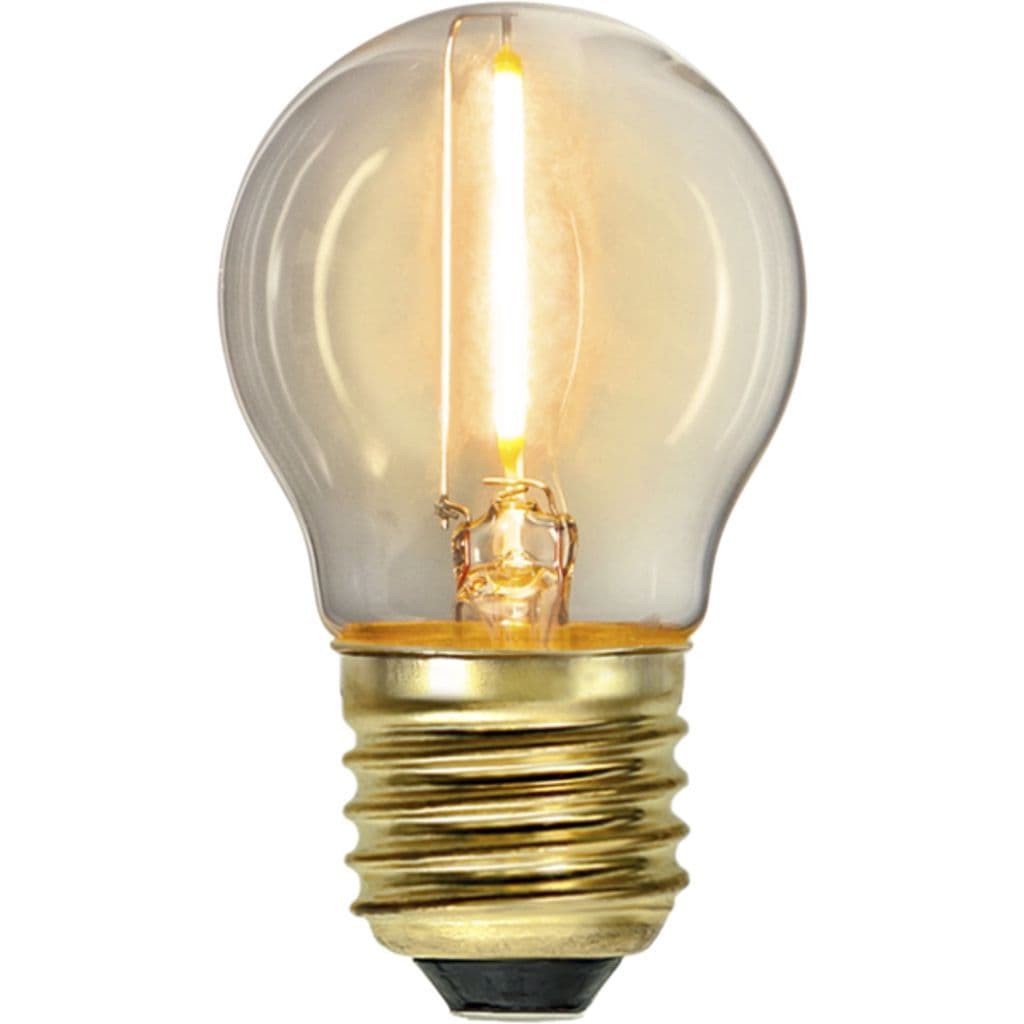 LED-pære E27 G45 myk glød 0,8W 2100K 70 lumen