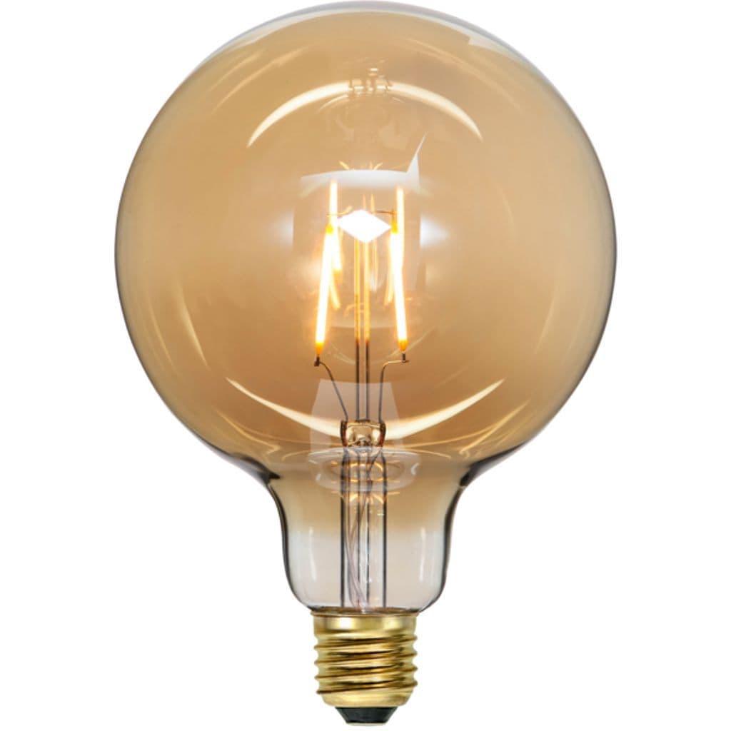 LED-pære E27 G125 ravfarget glass 0.75W 2000K 80 lumen