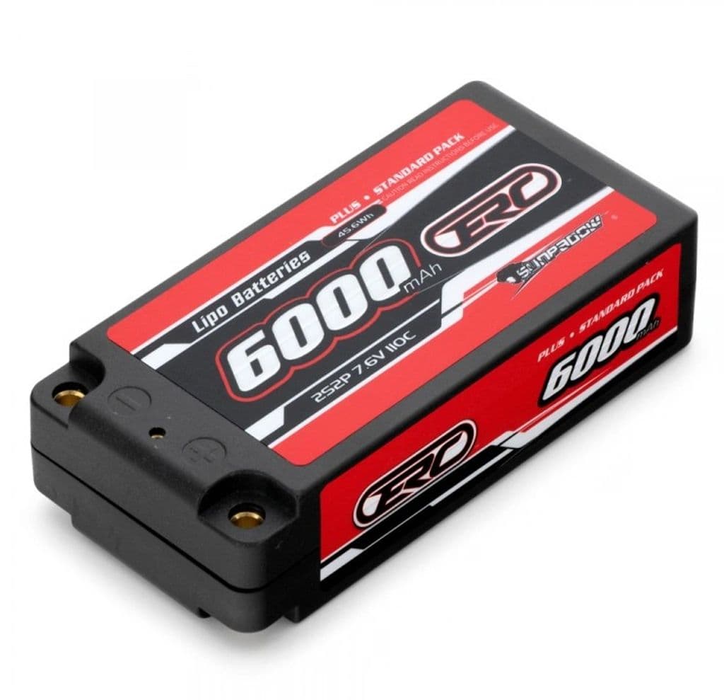 Sunpadow Li-Po batteri 2S 7,6V 6000mAh 110C HV Hard 4mm Shorty