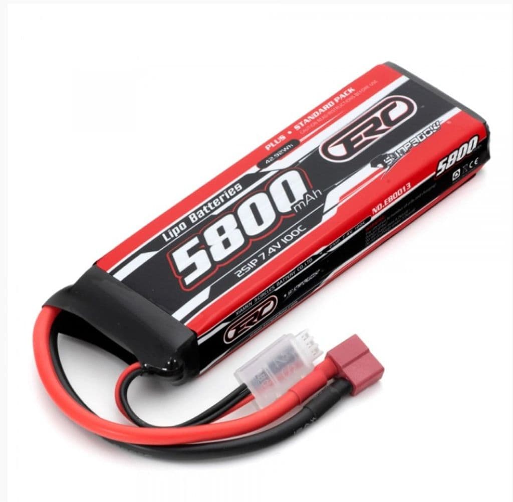 Li-Po batteri 2S 7,4V 5800mAh 100C T-kontakt