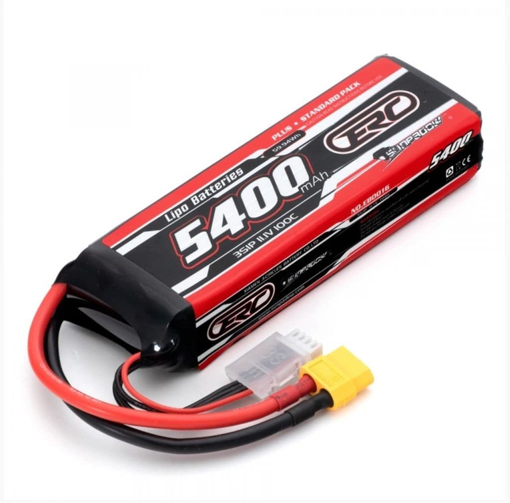 Li-Po-batteri 3S 11,1V 5400mAh 100C XT60-kontakt