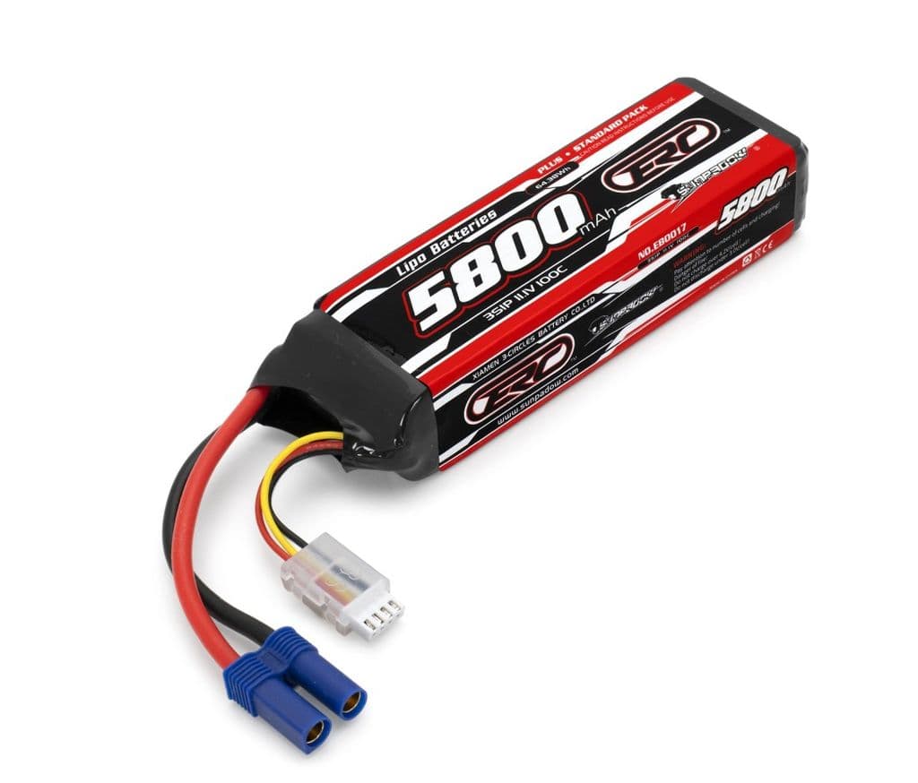 Sunpadow Li-Po Batteri 3S 11.1V 5800mAh 100C EC5 Kontakt