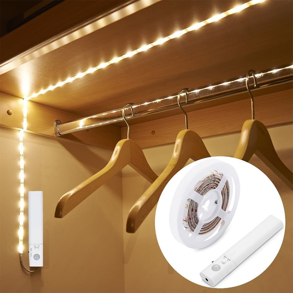 SiGN LED-stripe for skap og garderober med bevegelsessensor 1m - Varmhvit