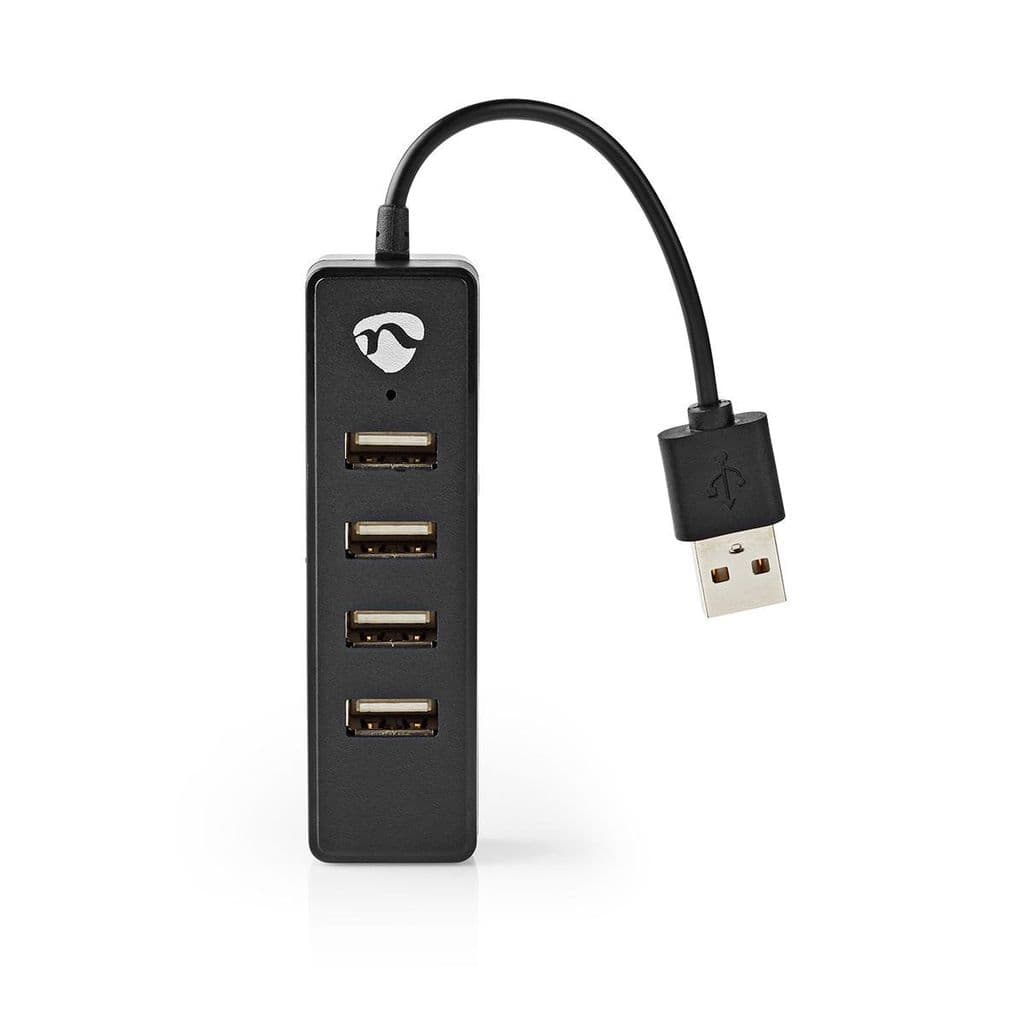 Nedis USB Hub, 4x USB-A, 480 Mbit/s - Svart