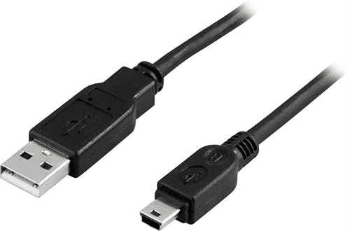 DELTACO USB 2.0 Kabel Type A ha - Type Mini B ha, 2m - Svart