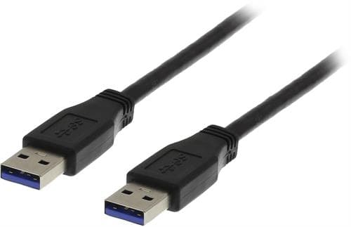 Deltaco USB 3.0 Kabel, Type A hane til Type A hane, 1m - Svart