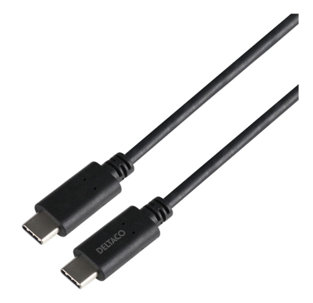 DELTACO USB4 Kabel 40Gbps USB-C til USB-C, 240W, 0.8m, LSZH - Svart