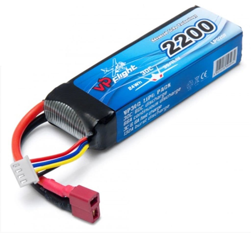 Li-Po 3S 11,1V 30C 2.200 mAh, T-kontakt Vapex