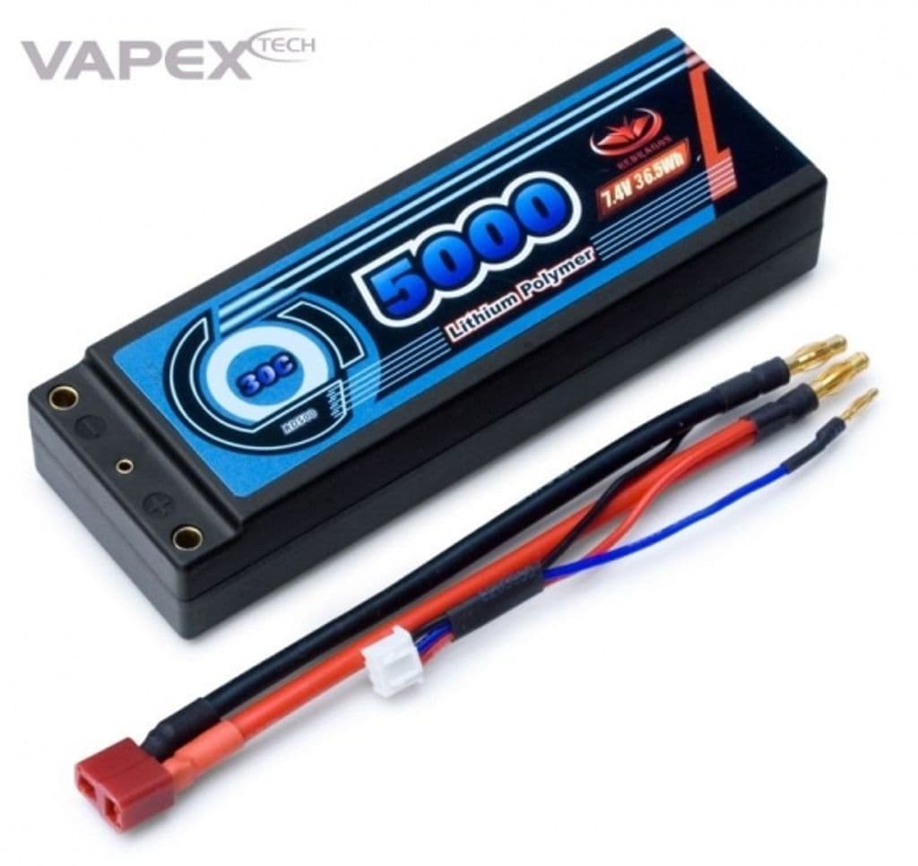 Batteri Li-Po 2S 7,4v 30C 5000mAh Hard T-kontakt