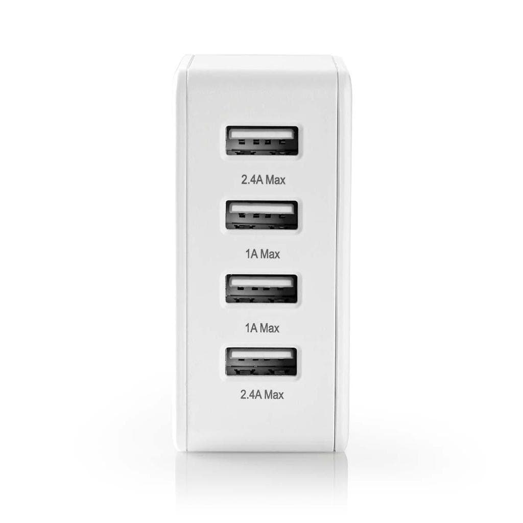 Nedis Vegglader 4xUSB-A - Vit
