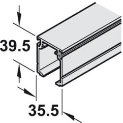 Løpskinne topp - aluminium - 39,5 x 35,5