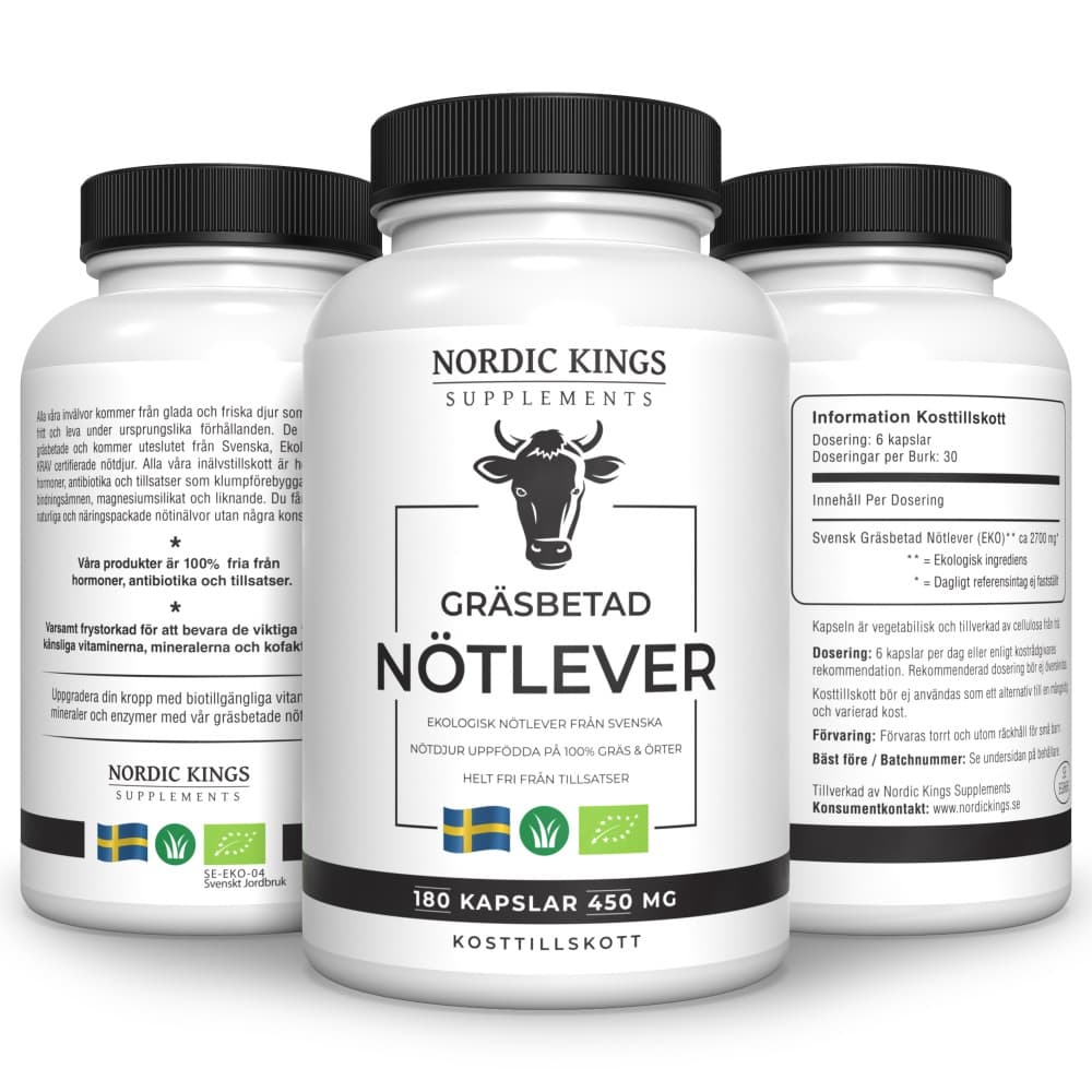 ECO Grass-Fed Beef Liver 180 Capsules 450 mg Nordic Kings