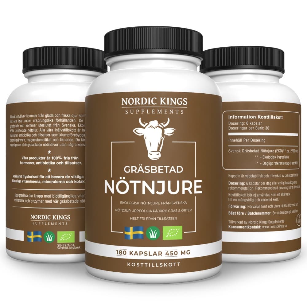 EKO 100% Grass-Fed Beef Kidney 180 Capsules 450 mg Nordic Kings