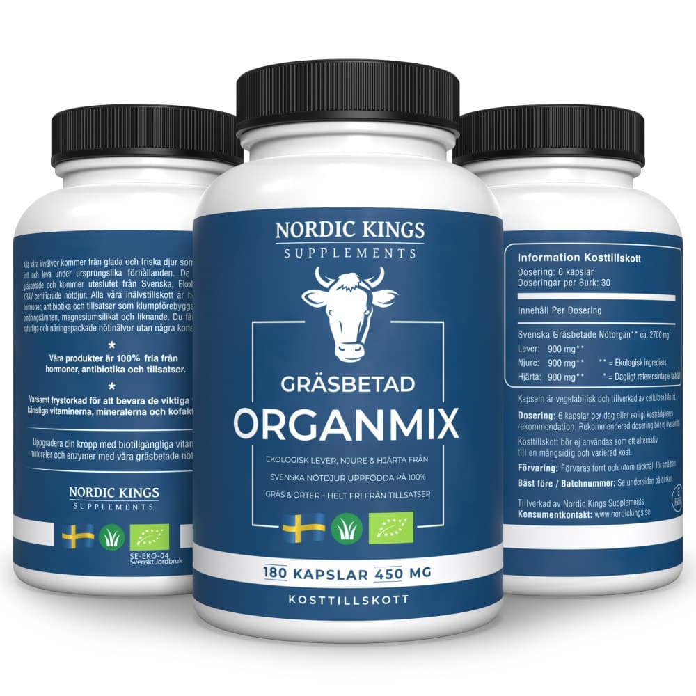 EKO 100% Grass-Fed Organ Mix 180 Capsules 450 mg Nordic Kings