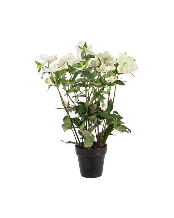 Julerose kunstig plante hvit