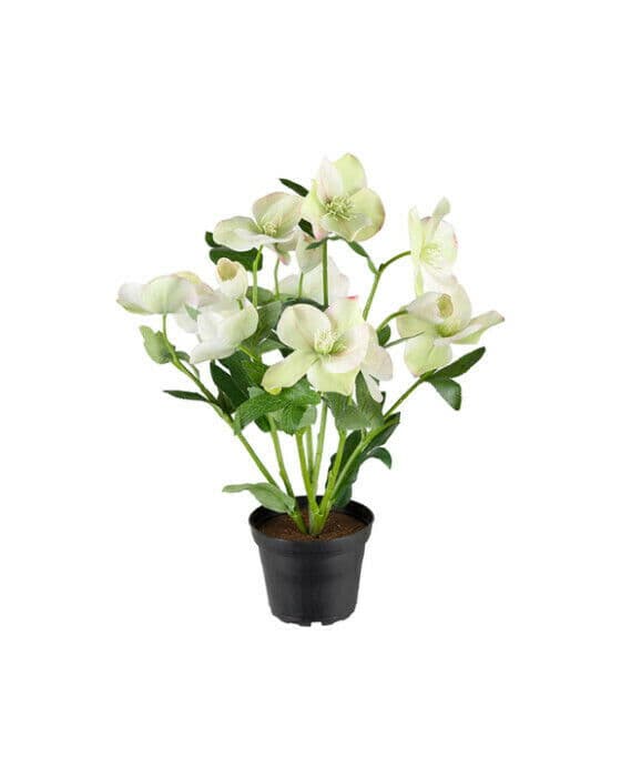 Julerose kunstig plante hvit