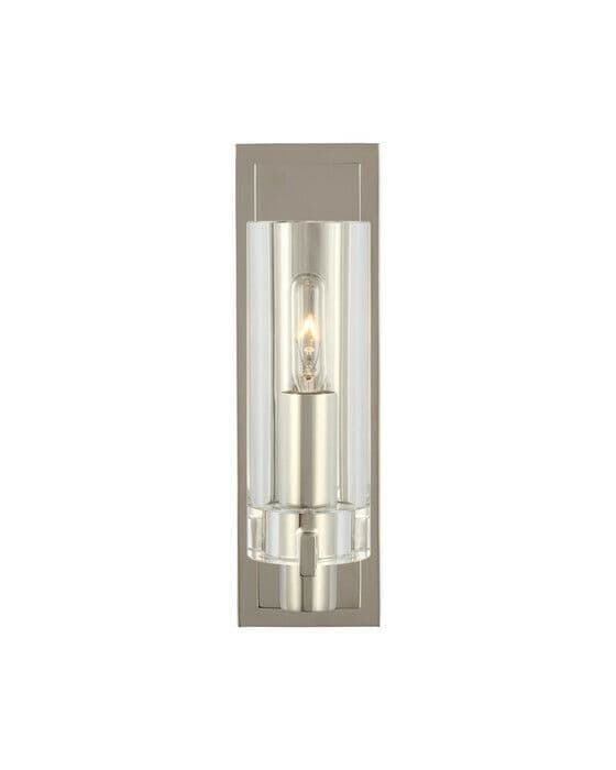 Sonnet Petite Single Sconce Polished Nickel/Clear