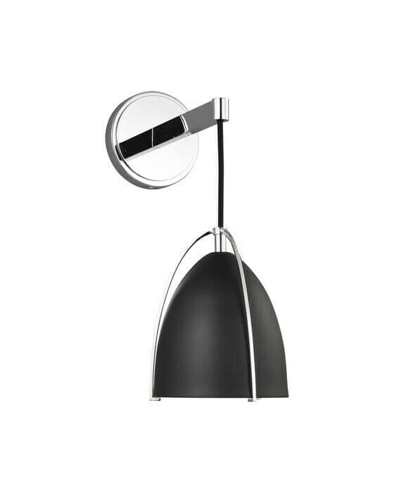 Norman One Light Wall Sconce Chrome/Matte Black