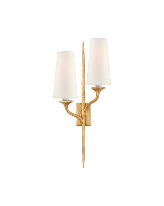 Iberia Right Double Sconce Antique Gold Leaf