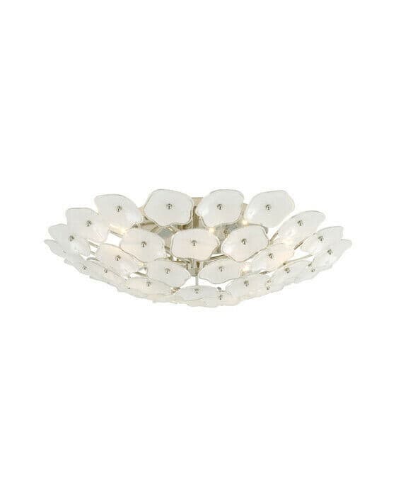 Leighton Flush Mount Polished Nickel/Cream Large