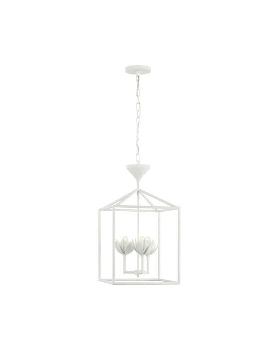 Alberto  Open Cage Lantern Plaster White