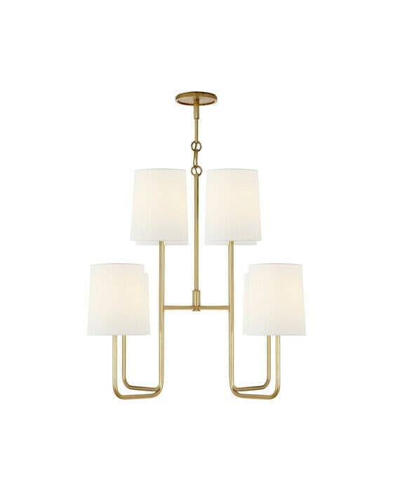 Go Lightly Chandelier Gilded/Linen Medium
