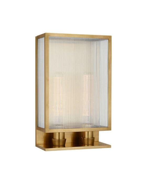York 16" Double Box Sconce Brass