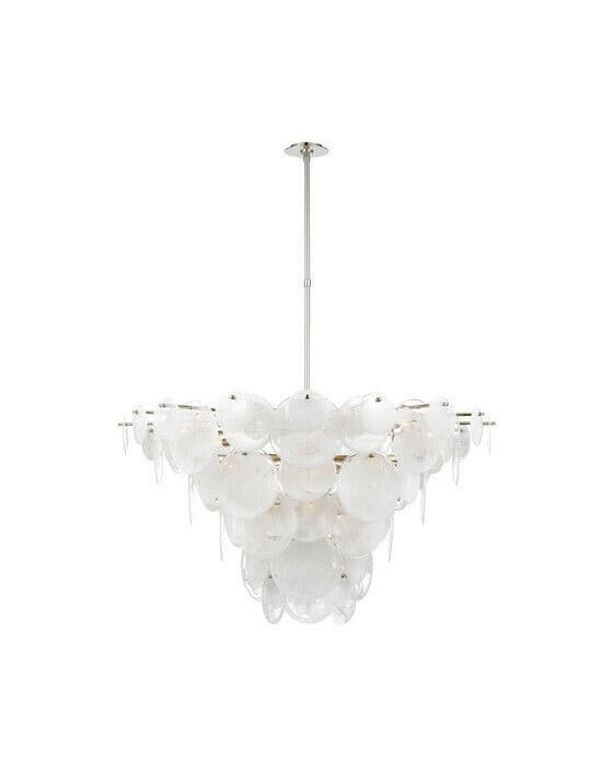 Loire Chandelier Nickel/White Glass XL