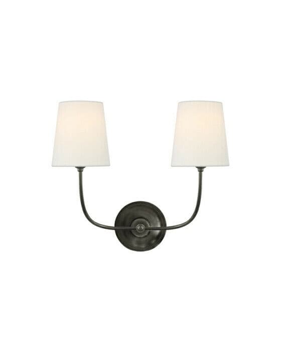Vendome dobbel vegglampe bronse