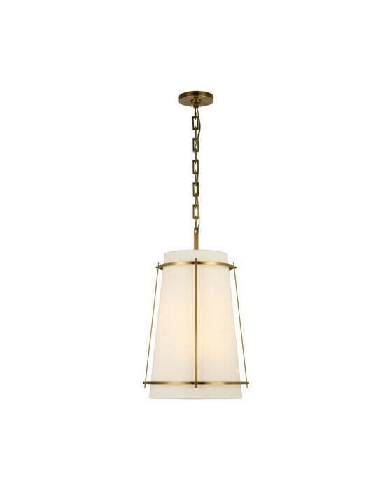 Callaway Medium Hanging Shade Antique Brass and Frosted Acrylic Diffuser