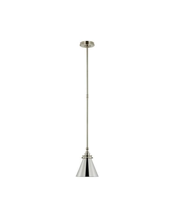 Parkington 9" Pendant Polished Nickel/Clear Glass