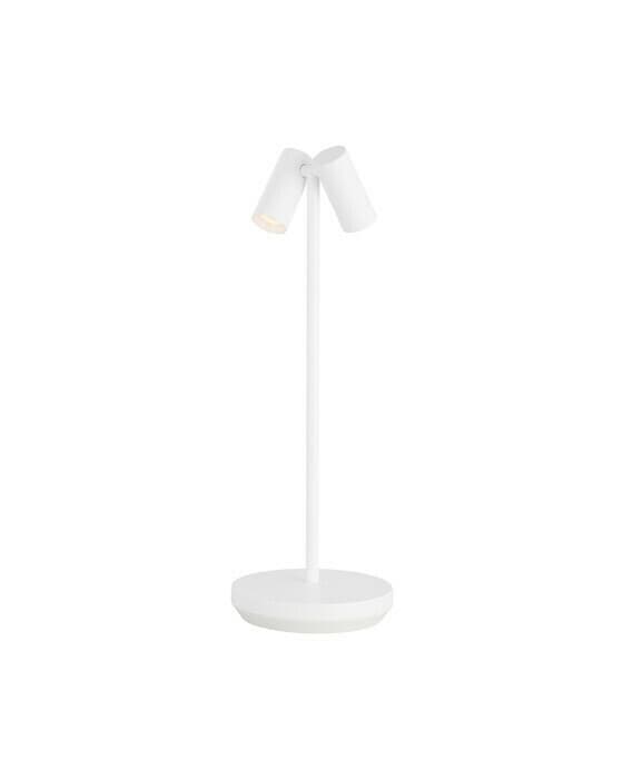 Doppia Accent Rechargeable Table Lamp Matte White