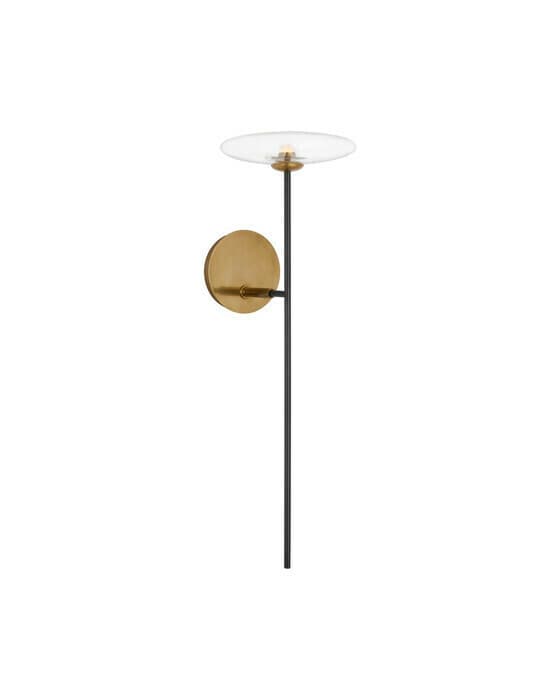 Calvino Tail Sconce Black and Antique Brass