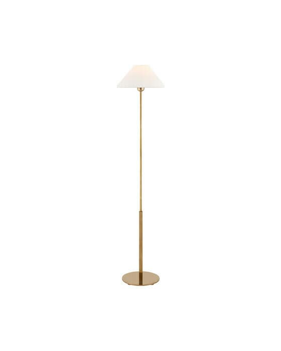 Hackney Floor Lamp Antique Brass/Linen