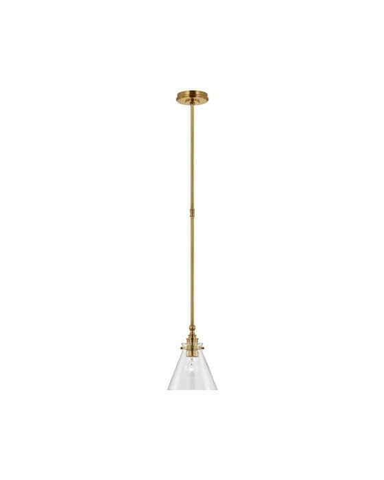 Parkington 9" Pendant Brass/Clear Glass