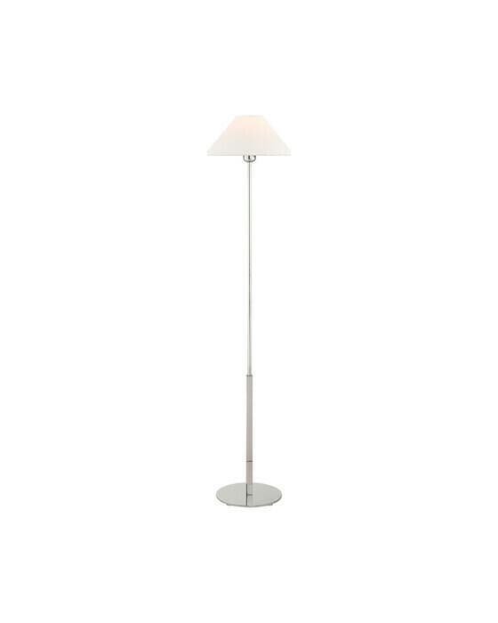 Hackney Floor Lamp Polished Nickel/Linen